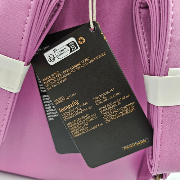 Loungefly Disney Snow White Wishing Well Floral Portrait Pink Mini Backpack Bag - Picture 7 of 8